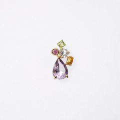 purple bouquet single pierced earring