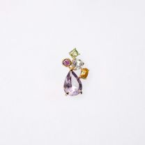 purple bouquet single pierced earring