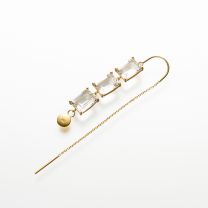 white quartz cullet single pierced earring