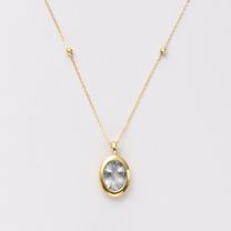 white quartz dew necklace